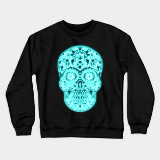 Blue Neon Calavera Crewneck Sweatshirt